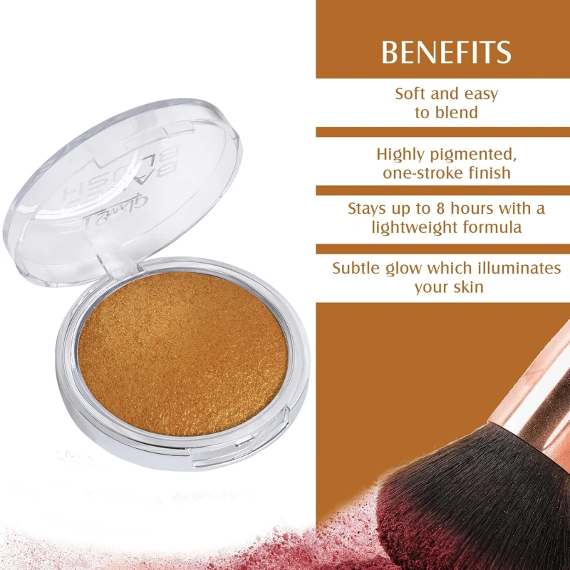 Glam21 Baked Blusher | Highly Pigmented, Long Lasting | Illuminating Glow Finish | Smooth &amp; Blendable Texture |Stays up to 8 hours | For All Skin Types | 6gm | Shade-08 thumbnail 7