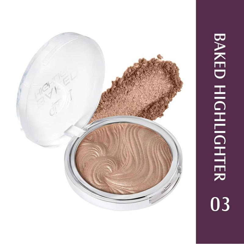 Glam21 Baked Highlighter | Silky Pigments | Mettalic Finish | Long Lasting Shimmer Look | Creamy Texture | Highly Blendable,Long Wear | Suitable for All Skin Type | 10gm-03 - Thumbnail 2