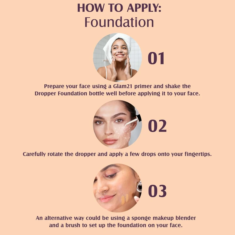 Glam21 BB Dropper Foundation Protection from UV Rays| Long-lasting 8-12hrs Coverage with Deep Hydrating Effect | Matte Finish &amp; Ultra-refined Pigments | 50gm. 02 thumbnail 5