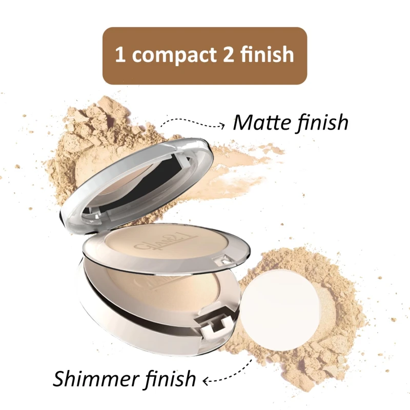 Glam21 BB Powder 2-in-1 Compact Powder Matte Finish &amp; Oil Free | Matte &amp; Shimmer Shades | Instant Weightless Finish Look | Long-lasting | Poreless Soft Skin | 20gm, Natural-02 thumbnail 6
