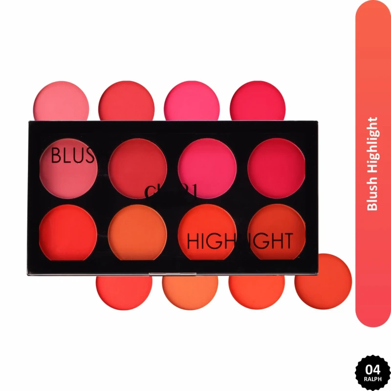 Glam21 Blush &amp; Highlighter Palette|Silky Smooth Pigments for Long-Lasting Shimmer Glow | Buildable Radiance | Lightweight &amp; Blendable Formula | Suitable for All Indian Skin Tones | 21.5 gm - Ralph -04 thumbnail 2