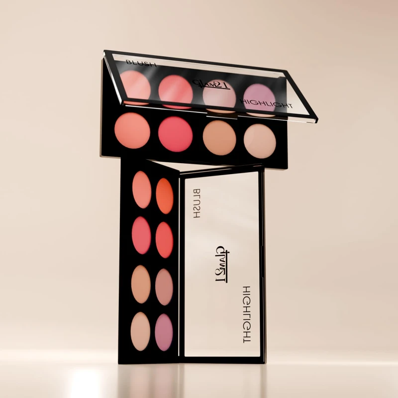 Glam21 Blush &amp; Highlighter Palette|Silky Smooth Pigments for Long-Lasting Shimmer Glow | Buildable Radiance | Lightweight &amp; Blendable Formula | Suitable for All Indian Skin Tones | 21.5 gm - Ralph -04 thumbnail 4