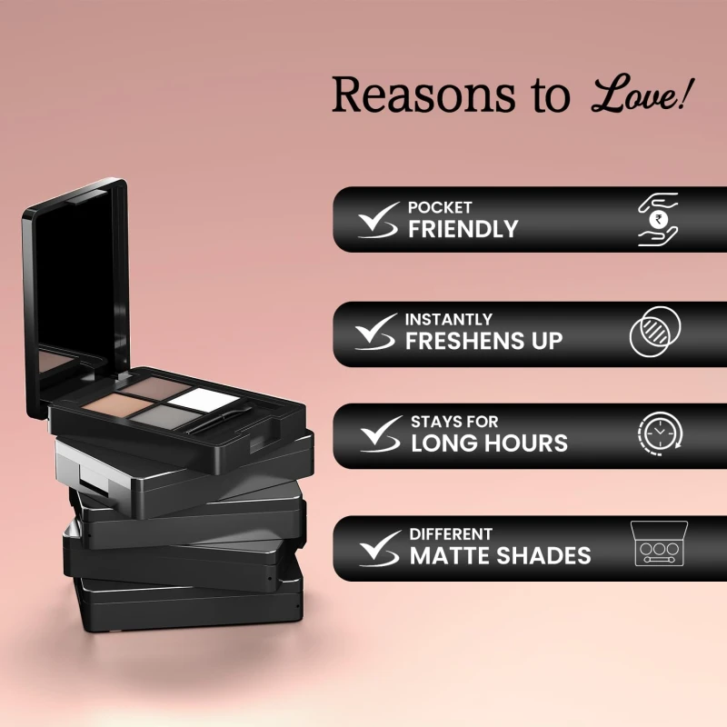 Glam21 Brow Me Eyebrow Palette | Micro Pigments for Precise Brows | Smudge-Proof &amp; Long Lasting | All-in-One Eye Makeup Kit | Natural &amp; Defined Finish | 9gm- Seductive-01 thumbnail 3