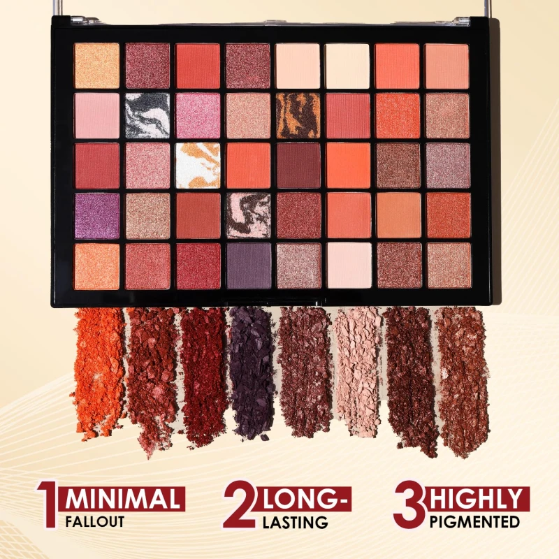Glam21 Celeste Professional Eyeshadow Palette | All-in-One Eyeshadow Palette &amp; Highly Pigmented | 40 Selected Shades| Matte &amp; Shimmer Shades - 50gm | Heavenly-01 - Thumbnail 3