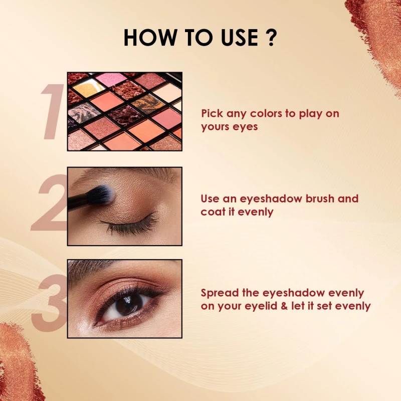 Glam21 Celeste Professional Eyeshadow Palette | All-in-One Eyeshadow Palette &amp; Highly Pigmented | 40 Selected Shades| Matte &amp; Shimmer Shades - 50gm | Heavenly-01 - Thumbnail 5