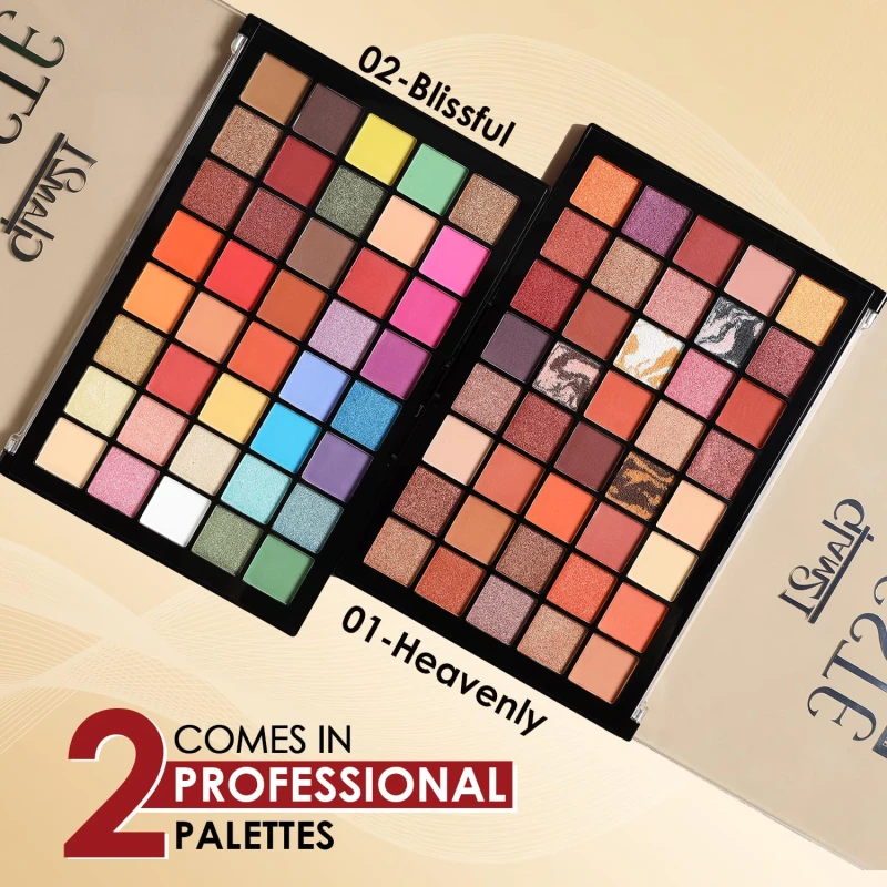 Glam21 Celeste Professional Eyeshadow Palette | All-in-One Eyeshadow Palette &amp; Highly Pigmented | 40 Selected Shades| Matte &amp; Shimmer Shades - 50gm | Heavenly-01 - Thumbnail 7