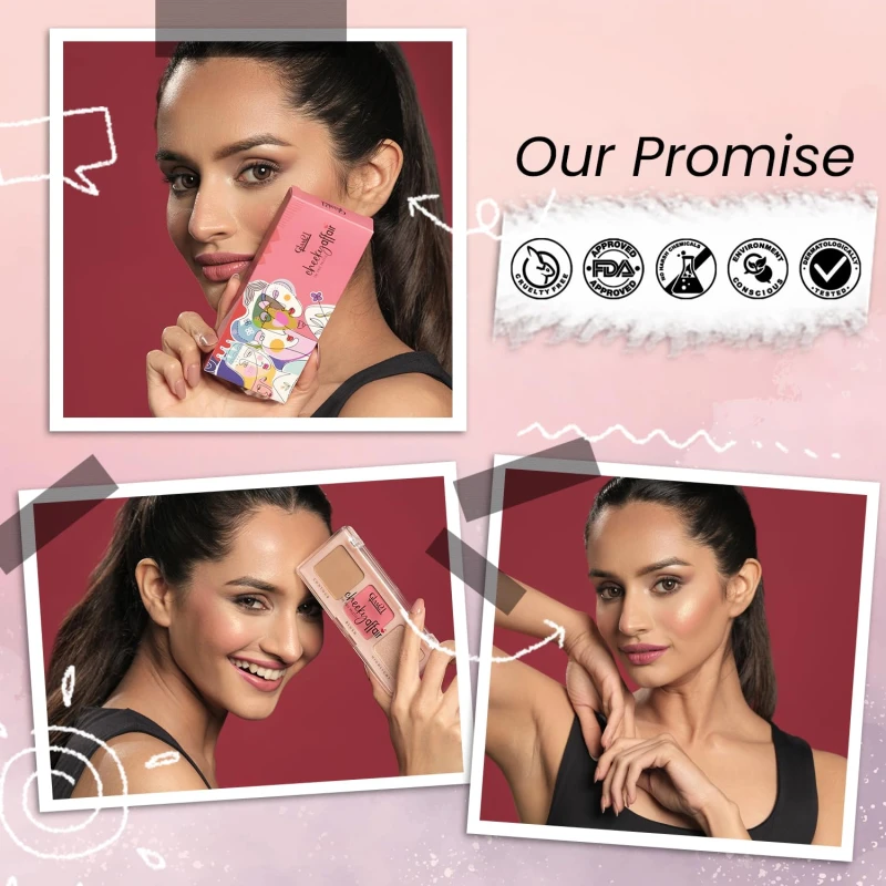 Glam21 Cheeky Affair The Face Palette |Multipurpose Palette 3 In 1 Contour, Blush &amp; Highlight Palette |Long-Lasting Formula | Waterproof | Sweatproof | Perky-8.6Gm thumbnail 8