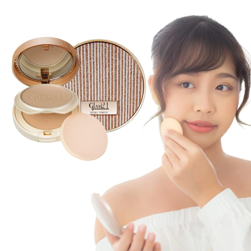 Glam21, Clear &amp; Bright Silk, 2-in-1 Compact Powder|Daily Makeup | Oil Free &amp; Sweat Resistant Formula | All Skin Type|Shell-03 thumbnail 5