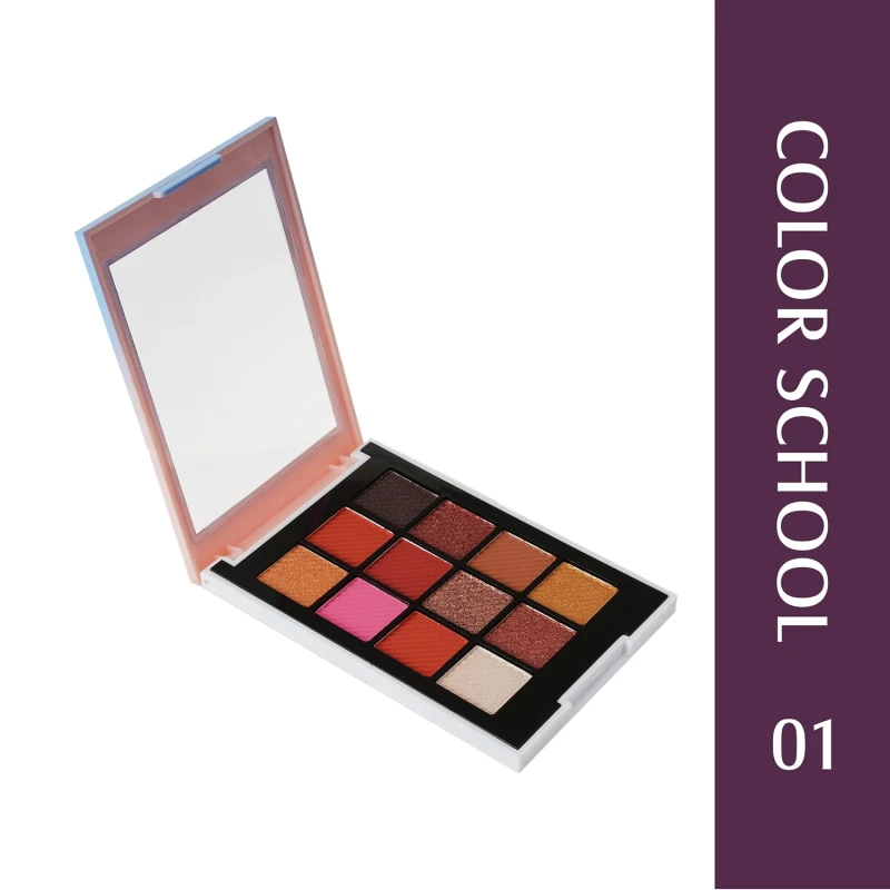 Glam21 Color School Eyeshadow Palette | 12 Highly Pigmented Shades | Smudge proof | Seamless Blending| Long-Staying | 10 gm - Shade-01 thumbnail 2