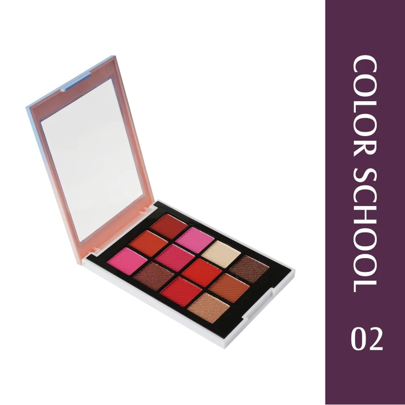 Glam21 Color School Eyeshadow Palette | 12 Highly Pigmented Shades | Smudge proof | Seamless Blending| Long-Staying | 10 gmShade-02 thumbnail 2