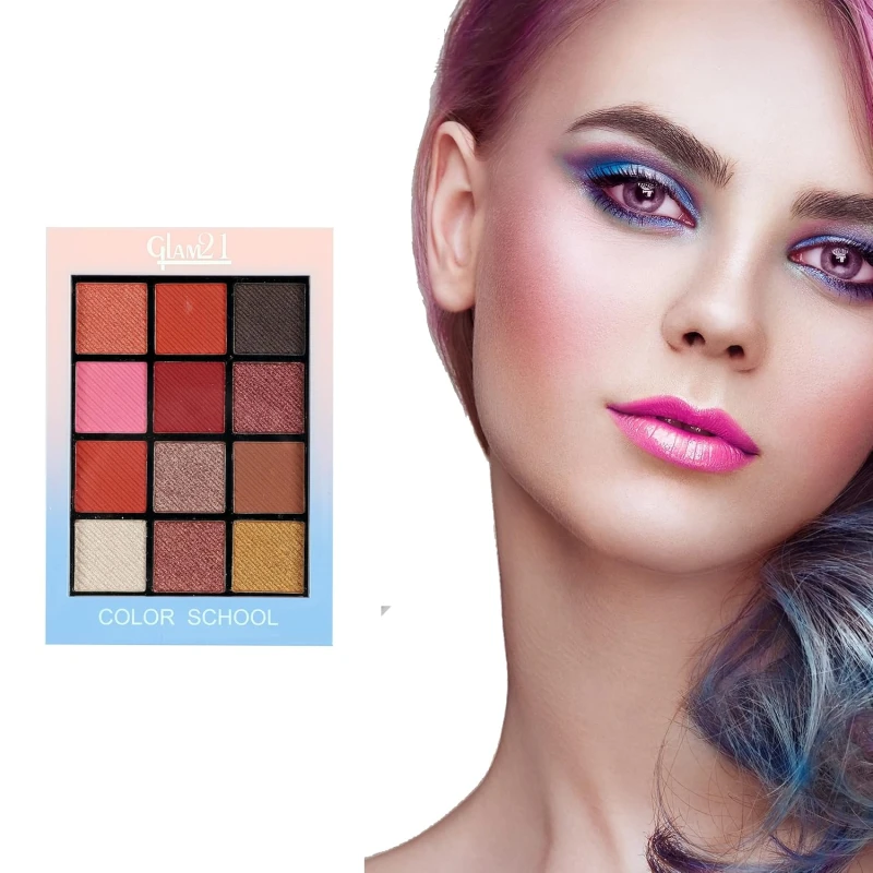 Glam21 Color School Eyeshadow Palette | 12 Highly Pigmented Shades | Smudge proof | Seamless Blending| Long-Staying | 10 gmShade-02 thumbnail 4