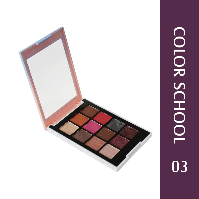 Glam21 Color School Eyeshadow Palette | 12 Highly Pigmented Shades | Smudge proof | Seamless Blending| Long-Staying | 10 gmShade-03 thumbnail 2