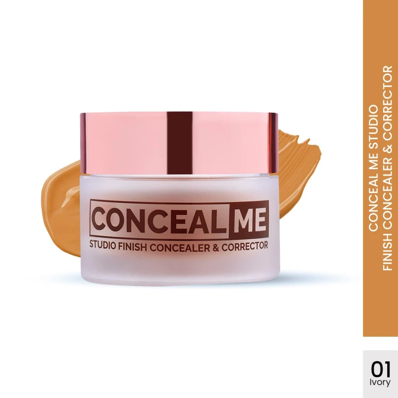 Glam21 Conceal Me Studio Finish Concealer &amp; Corrector |F ull Coverage Yet Lightweight | Easily Blendable Cream Concealer for Dark Circles &amp; Blemishes | 7gm-Ivory-01 thumbnail 2