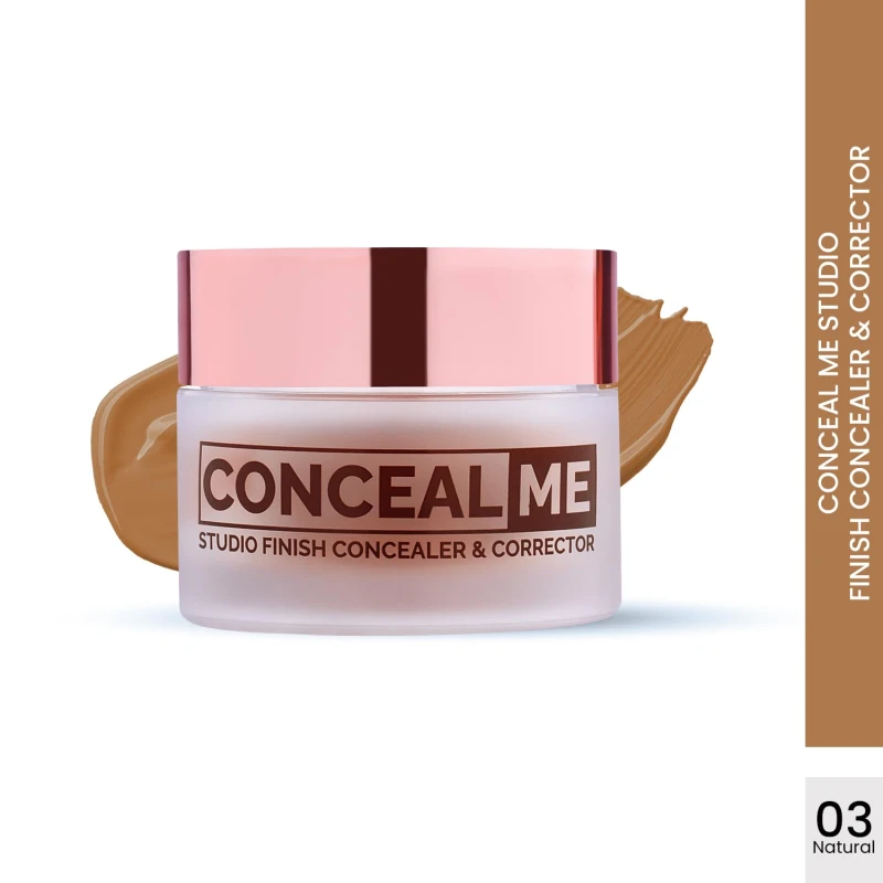Glam21 Conceal Me Studio Finish Concealer &amp; Corrector |F ull Coverage Yet Lightweight | Easily Blendable Cream Concealer for Dark Circles &amp; Blemishes | 7gm-Natural-03 thumbnail 2