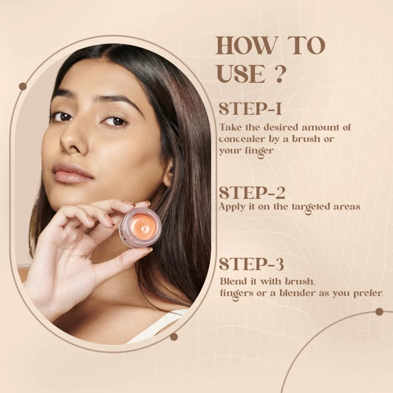 Glam21 Conceal Me Studio Finish Concealer &amp; Corrector |F ull Coverage Yet Lightweight | Easily Blendable Cream Concealer for Dark Circles &amp; Blemishes | 7gm-Natural-03 thumbnail 4