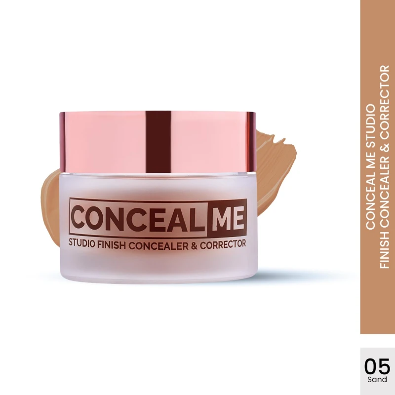Glam21 Conceal Me Studio Finish Concealer &amp; Corrector |F ull Coverage Yet Lightweight | Easily Blendable Cream Concealer for Dark Circles &amp; Blemishes | 7gm-Sand-05 thumbnail 2