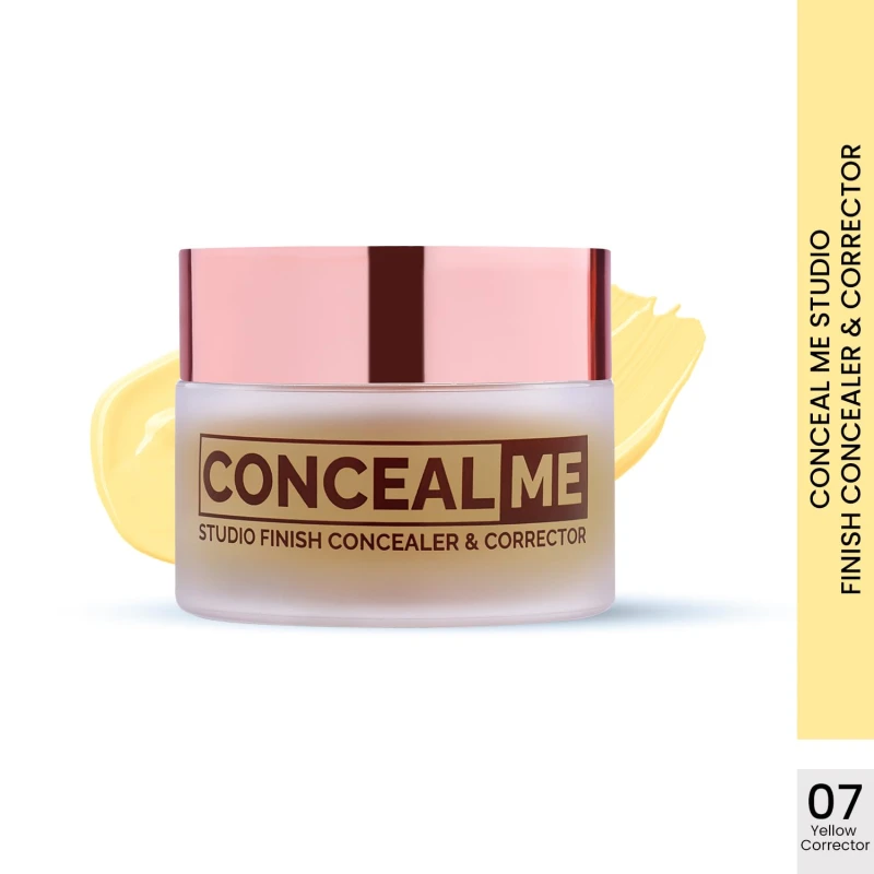 Glam21 Conceal Me Studio Finish Concealer &amp; Corrector |F ull Coverage Yet Lightweight | Easily Blendable Cream Concealer for Dark Circles &amp; Blemishes | 7gm-Yellow Correctorr-07 thumbnail 2