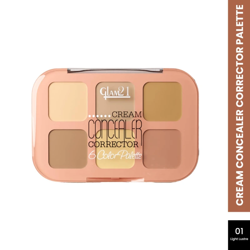 Glam21 Cream Concealer Corrector Palette |Creamy texture | Flawless &amp; Buildable Coverage |Crease-proof formula |Easy To Blend &amp; Lightweight Concealer For Face Makeup (9gm) - 01- Light Lustre thumbnail 2