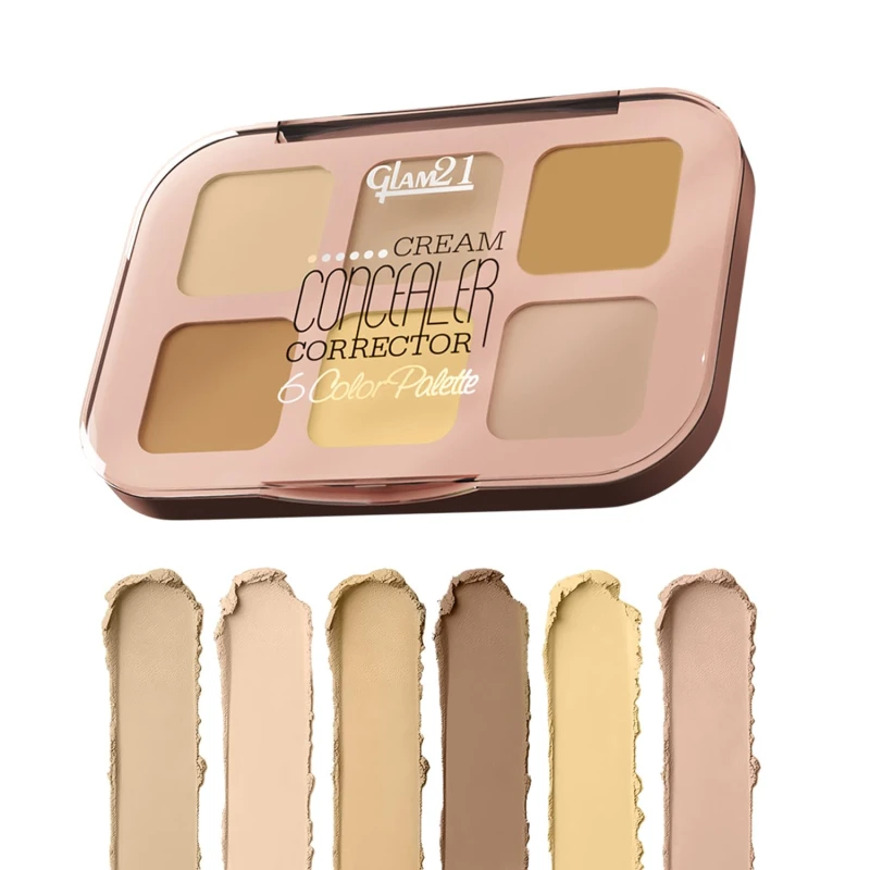 Glam21 Cream Concealer Corrector Palette |Creamy texture | Flawless &amp; Buildable Coverage |Crease-proof formula |Easy To Blend &amp; Lightweight Concealer For Face Makeup (9gm) - 01- Light Lustre thumbnail 9