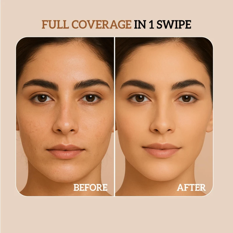 Glam21 Duo Finish 2-in-1 Bright Skin Compact Powder | Smooth Satin Texture | Long-Lasting Matte Finish | Brightening Formula | Suitable for All Skin Types, 18gm- Light Linen-01 - Thumbnail 6