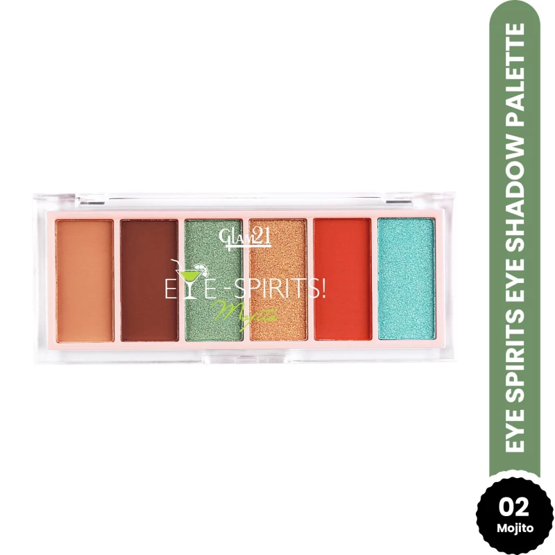 Glam21 Eye Spirits Eyeshadow Palette | Highly Pigmented Matte &amp; Shimmer Shades | Blendable &amp; Crease-Proof Formula | Long Lasting Eye Makeup Palette | 18gm, Mojito-02 thumbnail 2