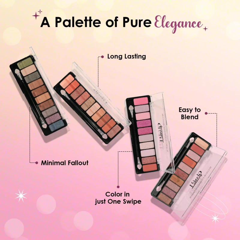 Glam21 Floral beauty 10 Color Eyeshadow Palette |Long-Lasting | Smudge Free | Long Wearing And Easily Blendable Eye Makeup Palette Matte, Shimmery And Metallic Finish Floral beauty thumbnail 3