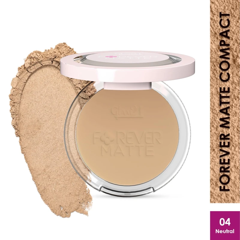 Glam21 Forever Matte Compact |HD Matte Finish| Evens Out Complexion | Hides Imperfections |Stays up to 12 hrs | Lightweight formula | Sweat Proof - Neutral 9gm thumbnail 2