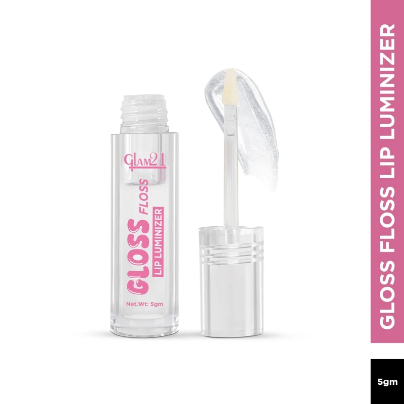 Glam21 Gloss Floss Lip Luminizer|High-Gloss Finish|Non-Sticky Formula| Hydrating Formula| Lightweight |Comfortable Lip Gloss| Everyday Lip Gloss for Natural Look | Transparent |5gm thumbnail 2