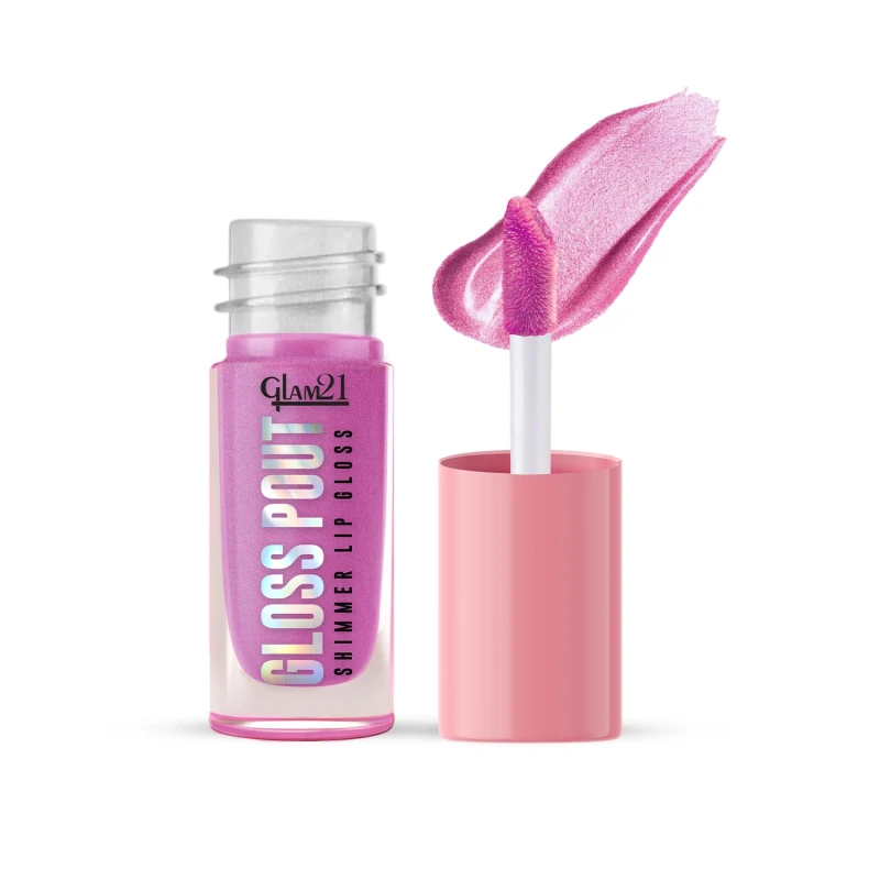 Glam21 Gloss Pout Shimmer Lip Gloss | High Shine |Glossy Finish |Soft &amp; Hydrating Lips | Non-sticky texture | Lightweight | Glass-like shine |Pink Seduction-Pink | 7gm - Thumbnail 2