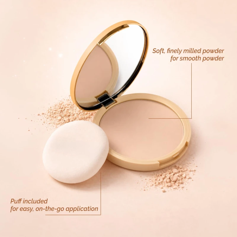 Glam21 HD Pan Cake Compact Powder, 3-in-1 Foundation,Compact, &amp; Concealer for Long-lasting Dazzling Look | Weightless Natural Glow for Daily Use | Soft Matte Finish | 12gm, B1 - Thumbnail 6