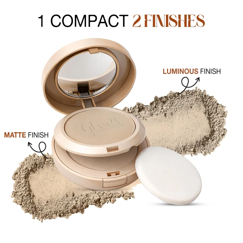 Glam21 High Definition Compact Powder 2-in-1 | Smooth Satin Texture | Long-Lasting Matte Finish | Oil-Control &amp; Buildable Coverage | Suitable for All Skin Types | 18gm | Rose Blush-02 thumbnail 6