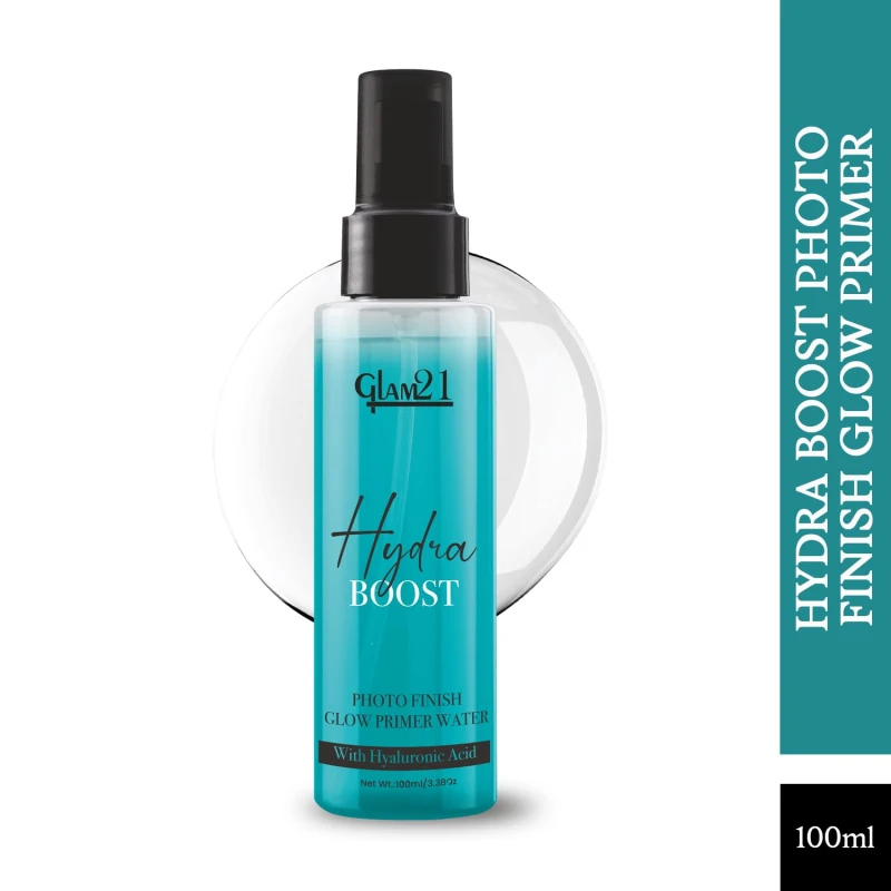 Glam21 Hydra Boost Photo Finish Glow Primer Water | Oil-Control &amp; Lightweight Texture | Hydrating Mist with Hyaluronic Acid | Skin-Prep &amp; Dewy Glow Setting Spray | 100ml thumbnail 2