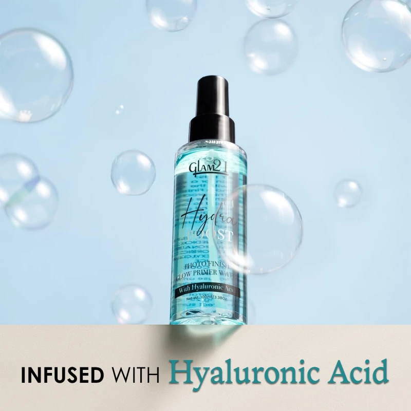 Glam21 Hydra Boost Photo Finish Glow Primer Water | Oil-Control &amp; Lightweight Texture | Hydrating Mist with Hyaluronic Acid | Skin-Prep &amp; Dewy Glow Setting Spray | 100ml thumbnail 6