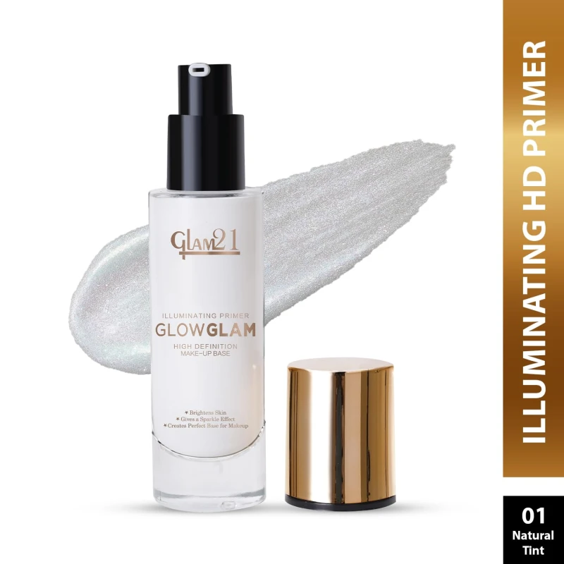 Glam21 Illuminating HD Primer Instant Glow | Non-Greasy Lightweight Formula | Long-lasting | Brightens and Illuminates | Smoothens Matte Finish - Natural Tint -30ml thumbnail 2