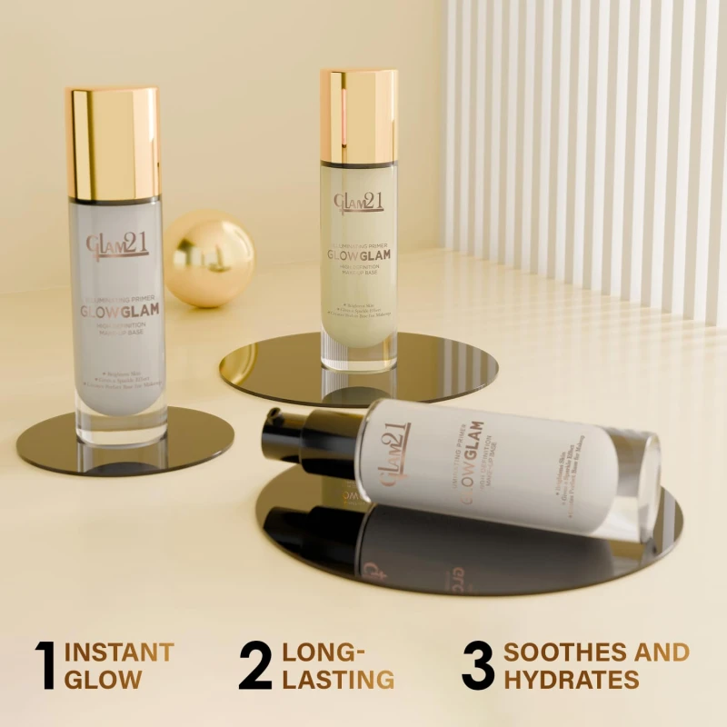Glam21 Illuminating HD Primer Instant Glow | Non-Greasy Lightweight Formula | Long-lasting | Brightens and Illuminates | Smoothens Matte Finish - Natural Tint -30ml thumbnail 3