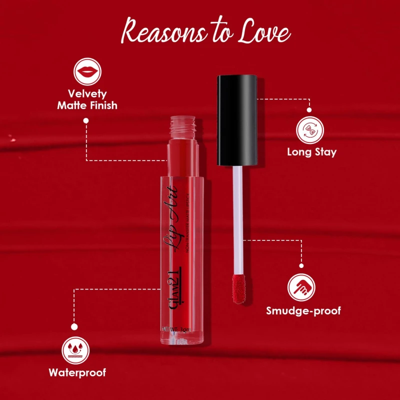 Glam21 Lip Art Non-Transfer Matte Liquid Lipstick | Lightweight, Long-Lasting | Waterproof &amp; Smudge-Proof Lip Colour | Intense Pigment | 3gm -Doppie Nude-16 thumbnail 3