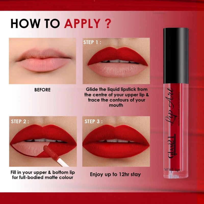 Glam21 Lip Art Non-Transfer Matte Liquid Lipstick | Lightweight, Long-Lasting | Waterproof &amp; Smudge-Proof Lip Colour | Intense Pigment | 3gm -Doppie Nude-16 thumbnail 7
