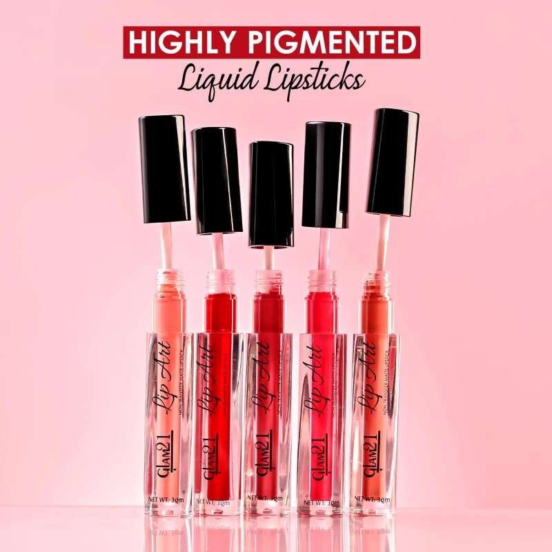 Glam21 Lip Art Non-Transfer Matte Liquid Lipstick | Lightweight, Long-Lasting | Waterproof &amp; Smudge-Proof Lip Colour | Intense Pigment | 3gm -Latte-18 thumbnail 4