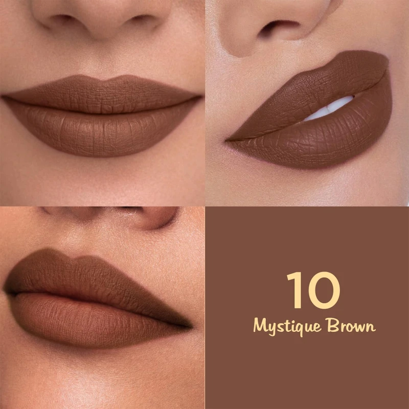 Glam21 Lip Seduction Non- Transfer Crayon Lipstick up to 12 Hours Stay | Lightweight &amp;amp; Longlasting|Creamy Matte | Smudge Proof - 3.6gm|Mystique Brown|10 - Thumbnail 4