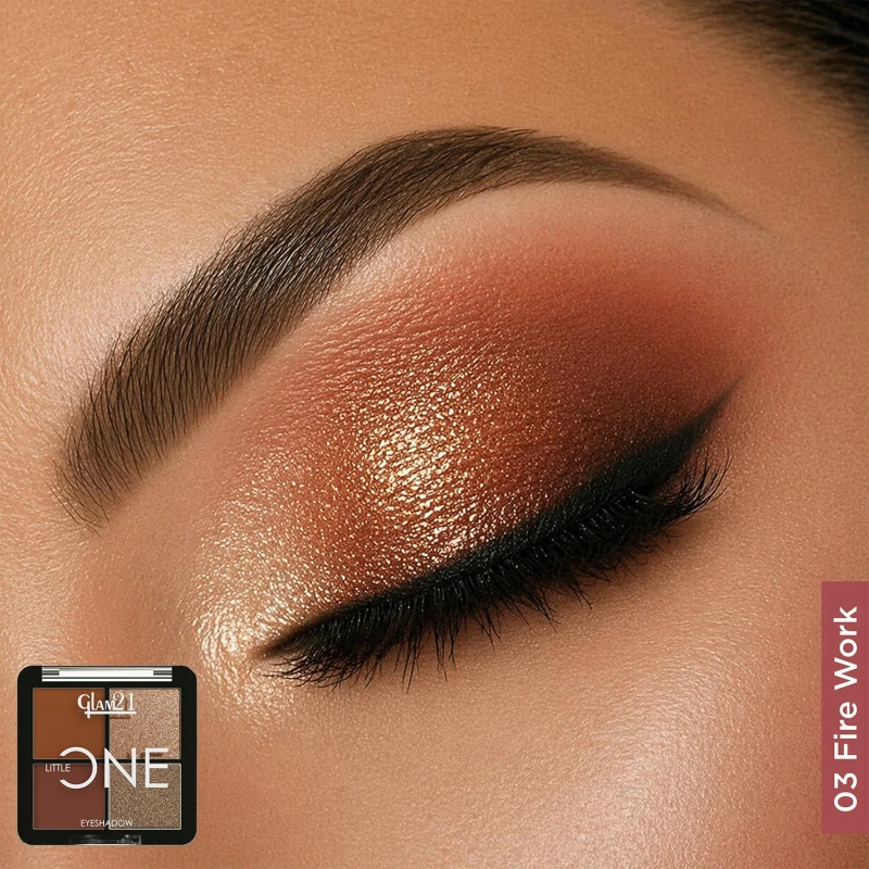 Glam21 Little One 4-in-1 Eyeshadow Palette | Ultra pigmented, Easy to blend | Long Lasting Eye Make Up Kit |Firework-03 thumbnail 3