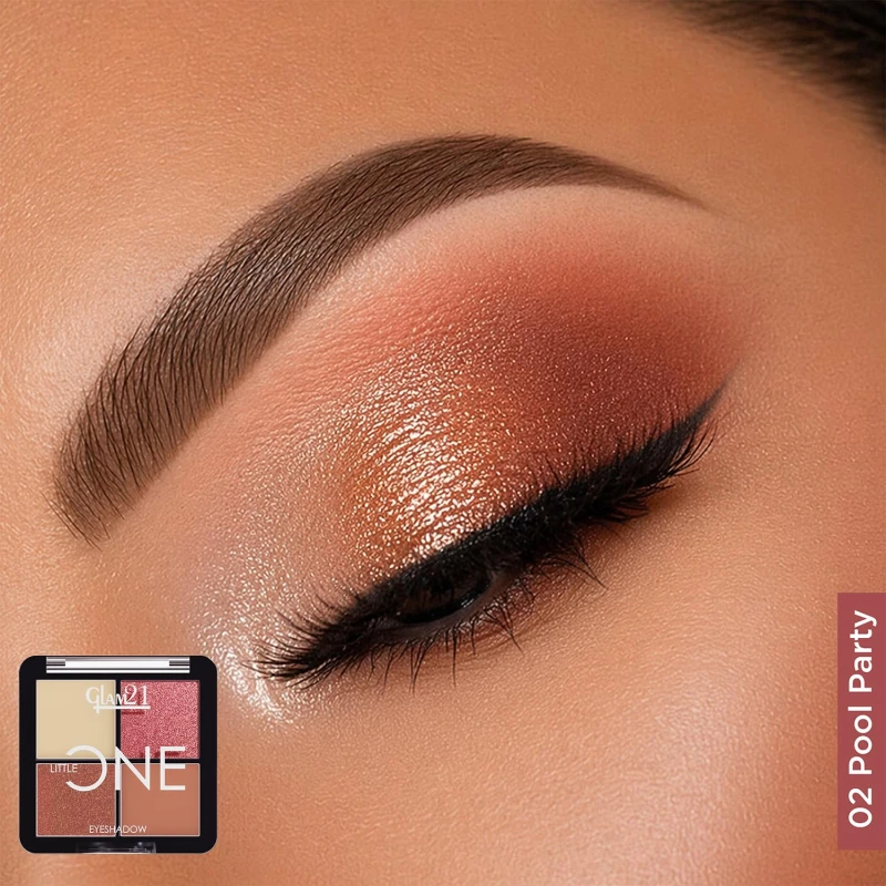 Glam21 Little One 4-in-1 Eyeshadow Palette | Ultra pigmented, Easy to blend | Long Lasting Eye Make Up Kit |Pool Party-02 thumbnail 3