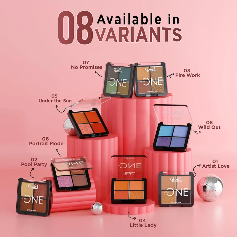 Glam21 Little One 4-in-1 Eyeshadow Palette | Ultra pigmented, Easy to blend | Long Lasting Eye Make Up Kit |Under The Sun-05 thumbnail 7