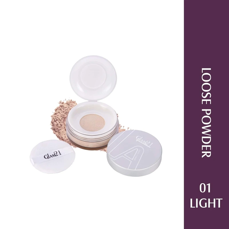 Glam21 Loose Powder/Compact Powder (PL704)| Smooth Satin Texture | Long-lasting Mate Finish| All Skin Type | 01 Light thumbnail 2