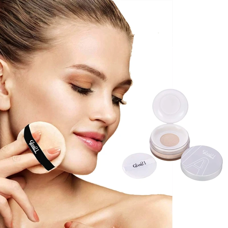Glam21 Loose Powder/Compact Powder (PL704)| Smooth Satin Texture | Long-lasting Mate Finish| All Skin Type | 01 Light thumbnail 4