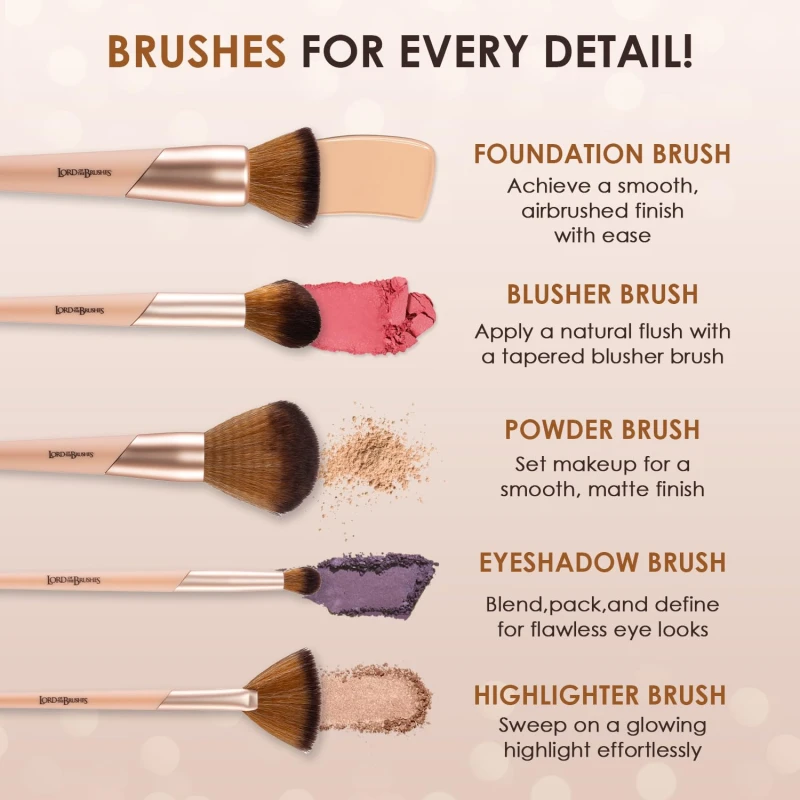 Glam21 Lord Of The Brushes Foundation Brush |Soft &amp; Durable Bristles for Flawless &amp; Effortless Blending |Durable &amp; Long-Lasting |Easy-to-Control Handle thumbnail 5