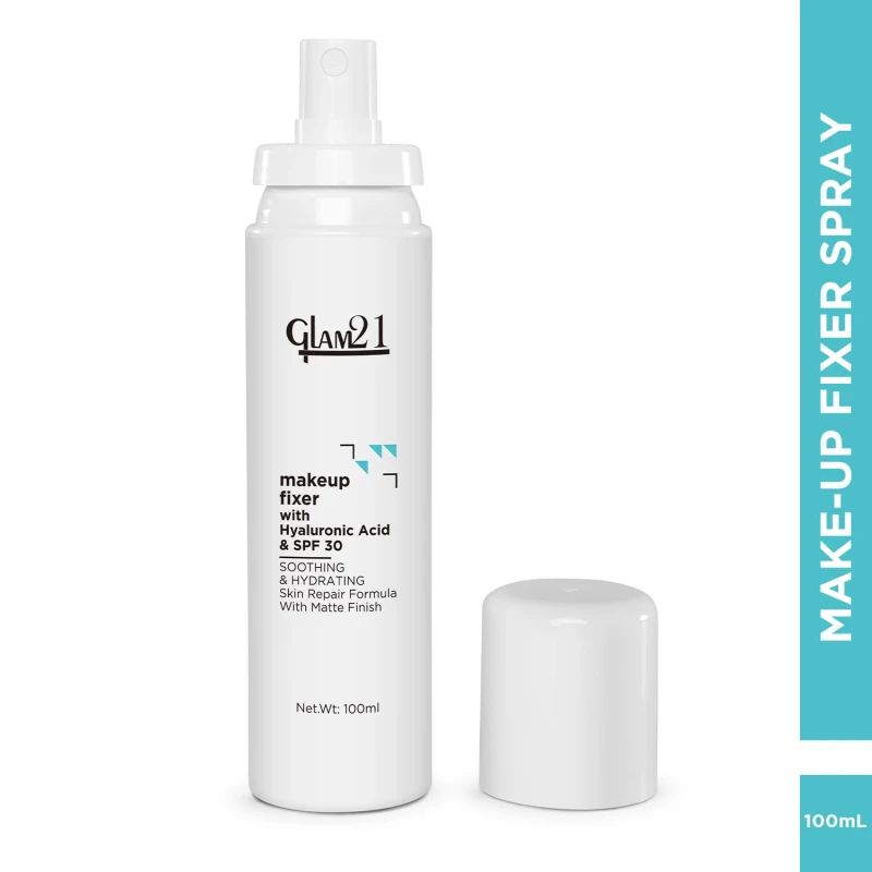 Glam21 Make-up Fixer Spray - Keeps Makeup Intact with a Sparkly Texture | Lightweight &amp; Long-lasting with Hyaluronic Acid &amp; SPF 30 | Flawless Look | Dermatologically Tested thumbnail 2