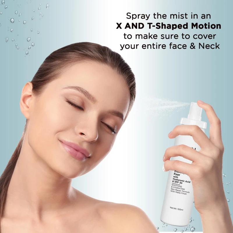 Glam21 Make-up Fixer Spray - Keeps Makeup Intact with a Sparkly Texture | Lightweight &amp; Long-lasting with Hyaluronic Acid &amp; SPF 30 | Flawless Look | Dermatologically Tested thumbnail 5