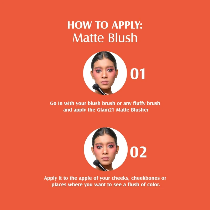 Glam21 Matte Cheek Blush | Perfect Pop of Color | Seamless Texture &amp; Perfect Coverage Richly | Pigmented | Ultra Matte | Blendable | Suits all skin tones| 8.7gm |Shade-02 thumbnail 5