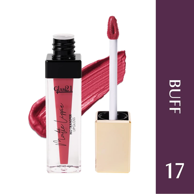 Glam21 Matte Lippie No Transfer Lip Gloss | Lightweight and comfortable| Creamy Matte Formula - 4 gm | Buff-17 - Thumbnail 2