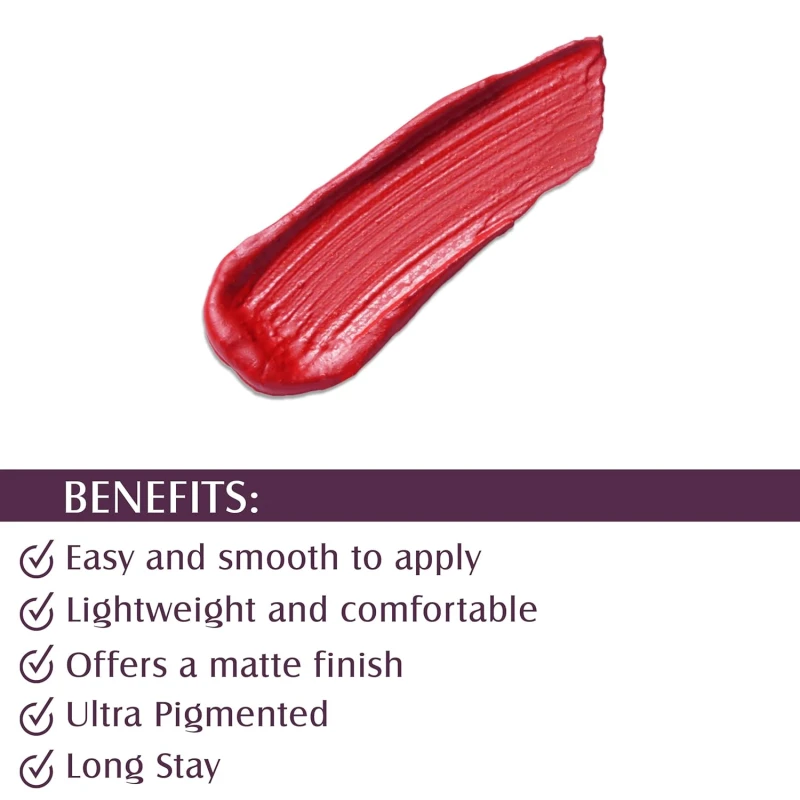 Glam21 Matte Lippie No Transfer Lip Gloss | Lightweight and comfortable| Creamy Matte Formula - 4 gm | Paparika-08 thumbnail 3
